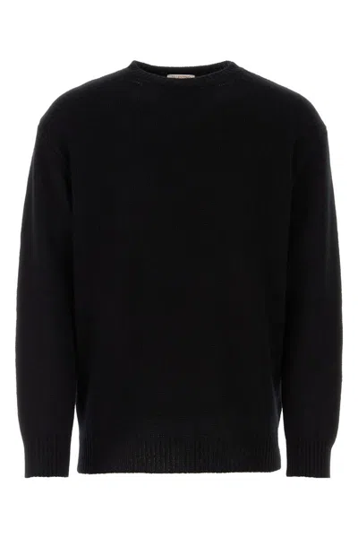 Valentino Garavani Man Sweater Black Size L Virgin Wool In Black