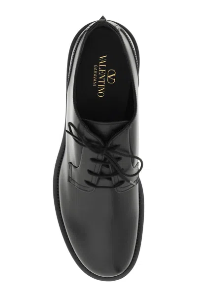 Shop Valentino Garavani Rockstud Essential Derby Shoes In Black