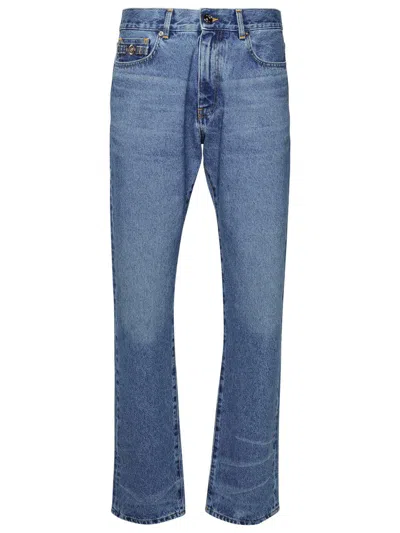 Shop Versace Blue Cotton Jeans