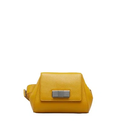 Shop Bottega Veneta -- Yellow Leather Shoulder Bag ()