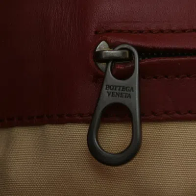 Shop Bottega Veneta Intrecciato Red Leather Backpack Bag ()