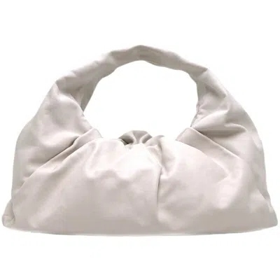 Shop Bottega Veneta Pouch White Leather Shoulder Bag ()