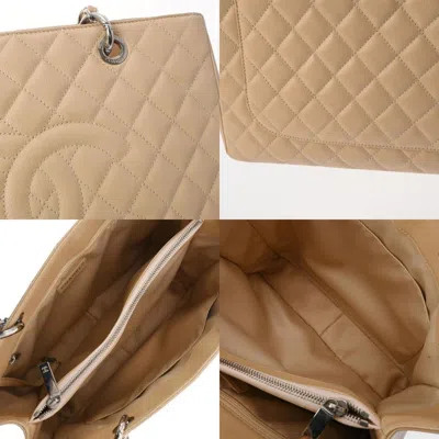 Pre-owned Chanel Beige Pony-style Calfskin Tote Bag ()