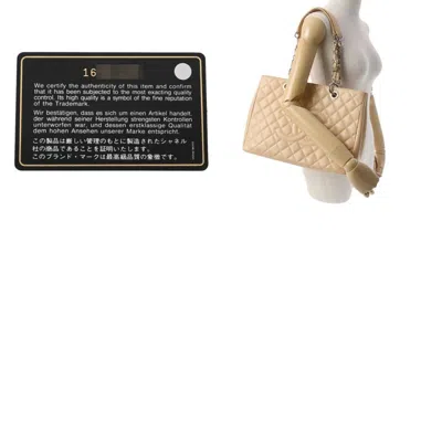 Pre-owned Chanel Beige Pony-style Calfskin Tote Bag ()