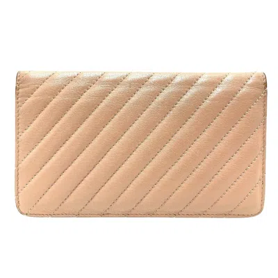 Pre-owned Chanel Coco Mark Orange Leather Wallet  ()