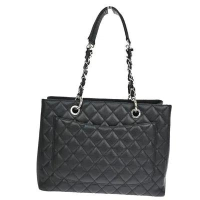 Pre-owned Chanel Gst (grand Shopping Tote) Black Calfskin Tote Bag ()