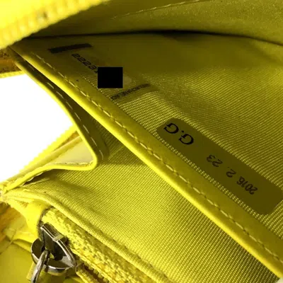 Pre-owned Chanel Logo Cc Yellow Leather Wallet  ()