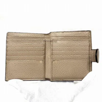 Shop Gucci Interlocking Beige Leather Wallet  ()