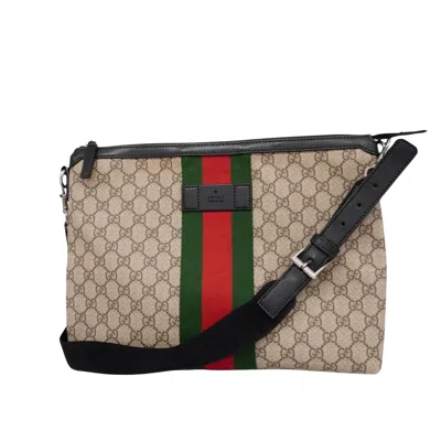 Shop Gucci Messenger Brown Canvas Shoulder Bag ()