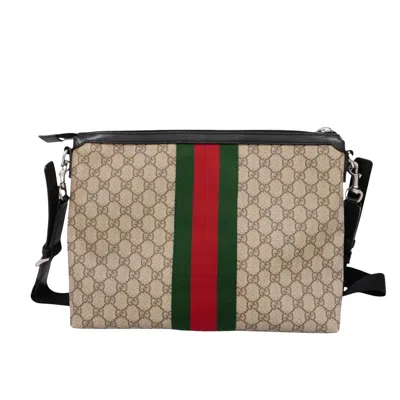 Shop Gucci Messenger Brown Canvas Shoulder Bag ()