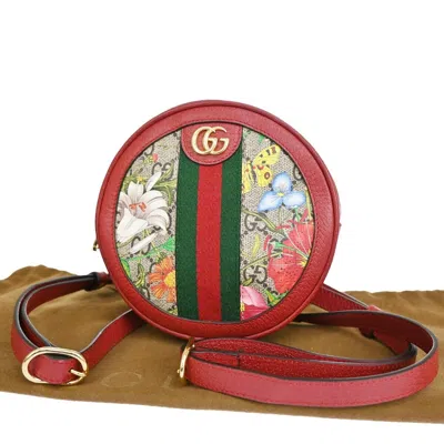 Shop Gucci Ophidia Red Canvas Backpack Bag ()