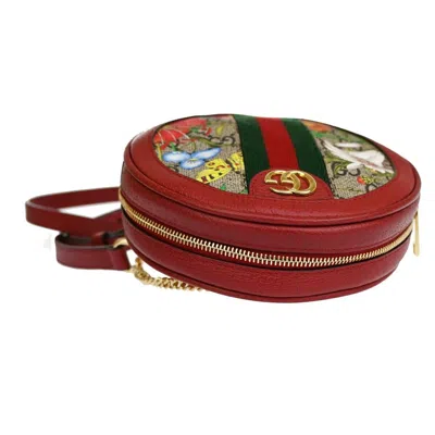 Shop Gucci Ophidia Red Canvas Backpack Bag ()