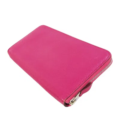 Shop Hermes Hermès Azap Pink Leather Wallet  ()