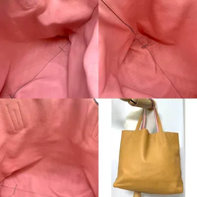 Shop Hermes Hermès Double Sens Yellow Lace Tote Bag ()