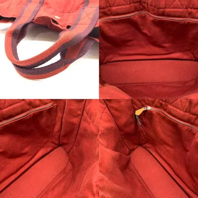 Shop Hermes Hermès Fourre Tout Red Cotton Tote Bag ()