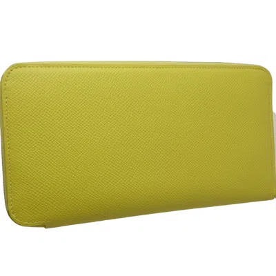 Shop Hermes Hermès Silk'in Yellow Leather Wallet  ()