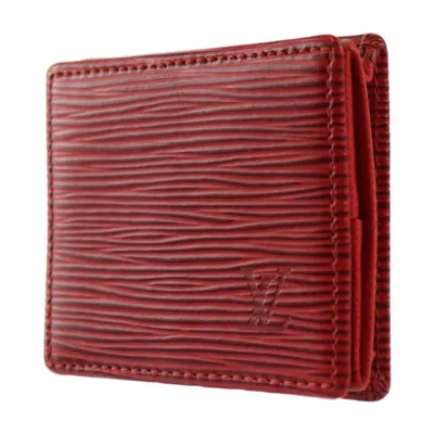 Pre-owned Louis Vuitton Porte Monnaie Boîte Red Leather Wallet  ()