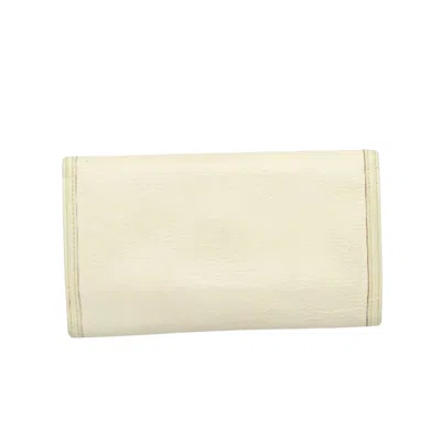 Pre-owned Louis Vuitton Suhari White Leather Wallet  ()