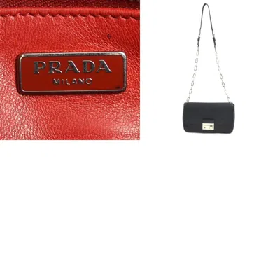 Shop Prada Black Leather Shoulder Bag ()