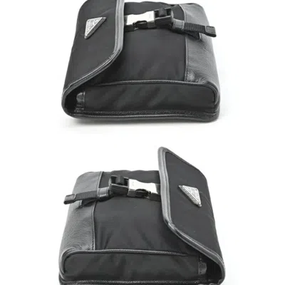 Shop Prada Re-nylon Black Synthetic Shoulder Bag ()