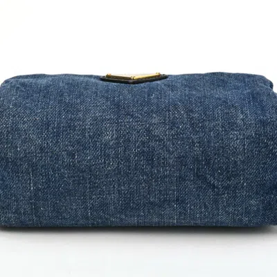 Shop Prada Saffiano Blue Denim - Jeans Clutch Bag ()