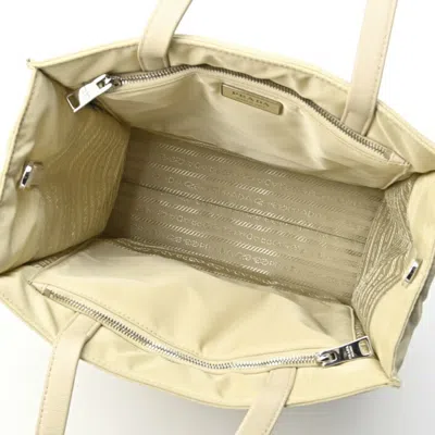 Shop Prada Tessuto Beige Synthetic Tote Bag ()