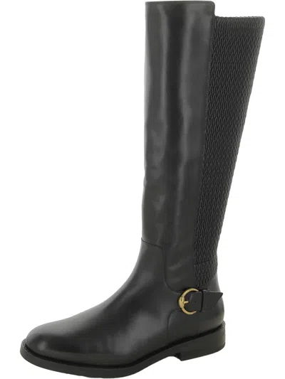 Shop Cole Haan Womens Leather Tall Knee-high Boots In Black