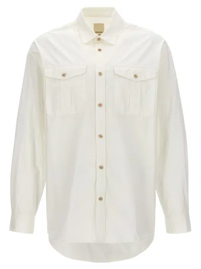 Shop Emporio Armani Poplin Shirt Shirt, Blouse In White