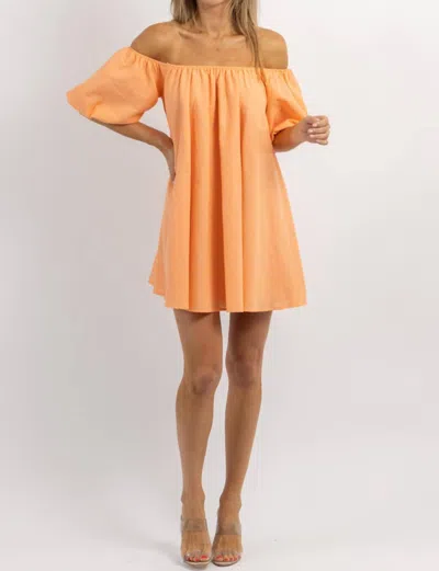 Shop Mable Spicy Paloma Off-shoulder Mini Dress In Orange