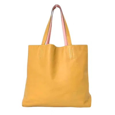 Shop Hermes Double Sens Lace Tote Bag () In Yellow