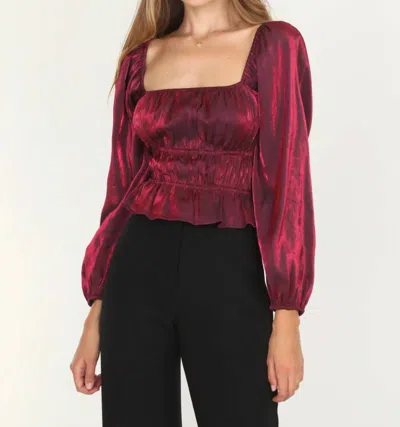 Shop Adelyn Rae Remy Peplum Blouse In Red