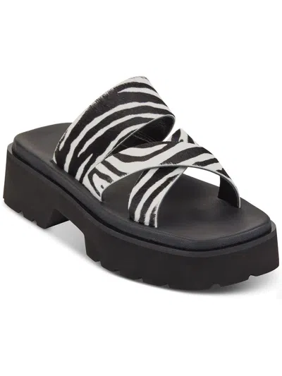 Shop Dkny Womens Strappy Slides Flatform Sandals In Black