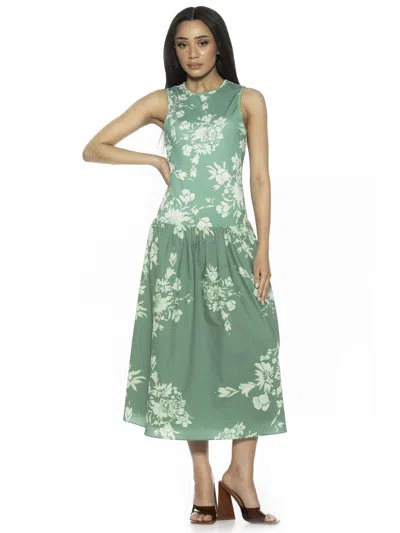 Alexia Admor Lyle Drop Waist Midi Dress In Green