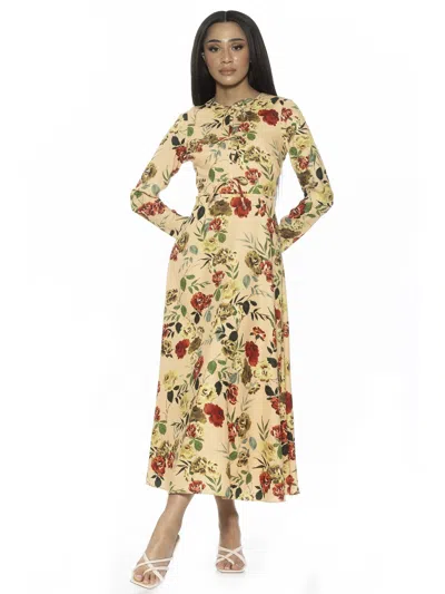 Alexia Admor Ophelia Long Sleeve Midi Dress In Multi