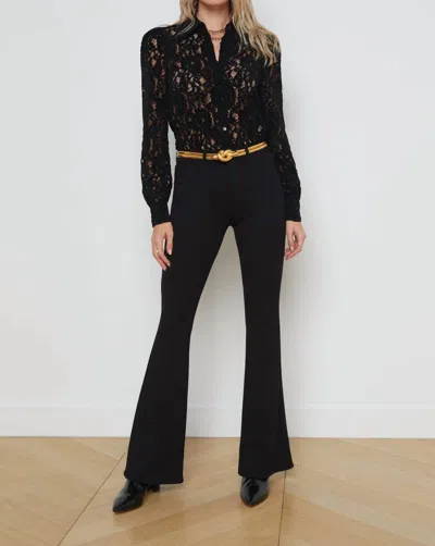 Shop L Agence Marty High Rise Flare Pant In Black