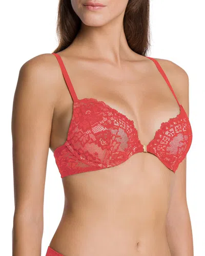 Shop Wolford Push-up Demi Bra In Red