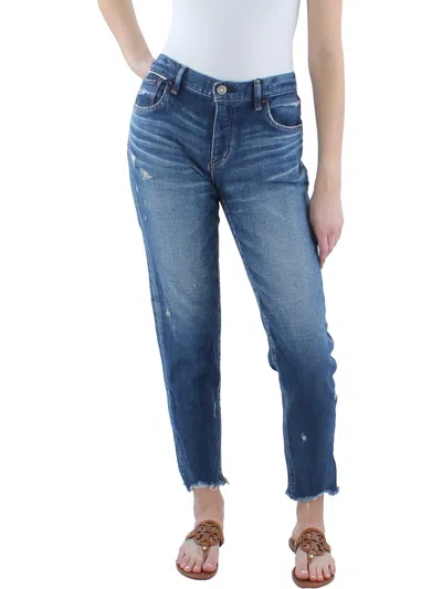Shop Moussy Vintage Daleville Womens Denim Distressed Skinny Jeans In Blue