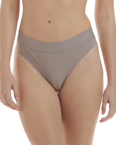 Shop Wolford Beauty Thong In Grey