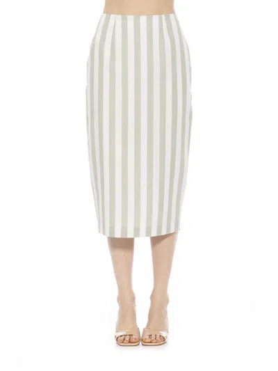 Shop Alexia Admor Jacki Stripe Skirt In Green