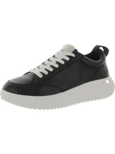 Shop Steve Madden Shock Womens Leather Lifestyle Casual And Fashion Sneakers In Black