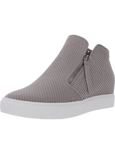 Shop Steve Madden Click Womens Knit Slip On Wedge Sneaker In Grey