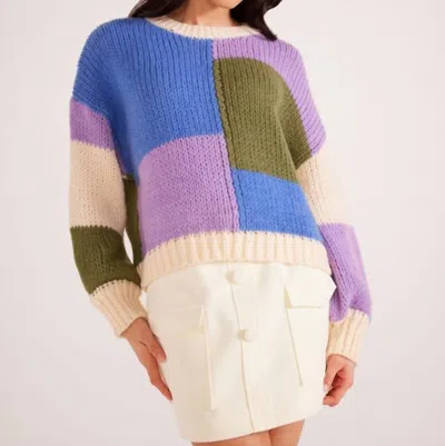 Shop Minkpink Lawrence Knit Sweater In Multi Colorblock