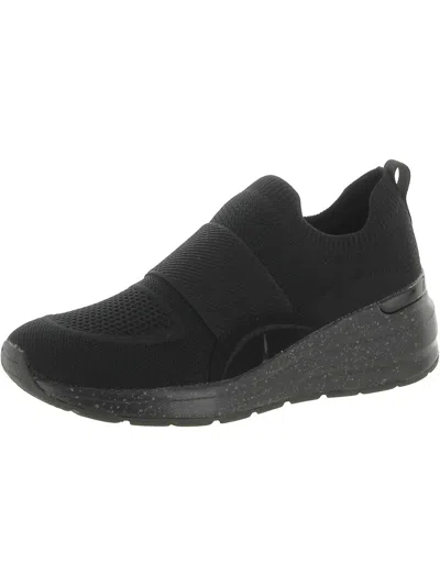 Shop Skechers Street Billion Losta Womens Elastic Gore Cross Strap Design For Sock-like Comfort Slip-on Sneakers In Black