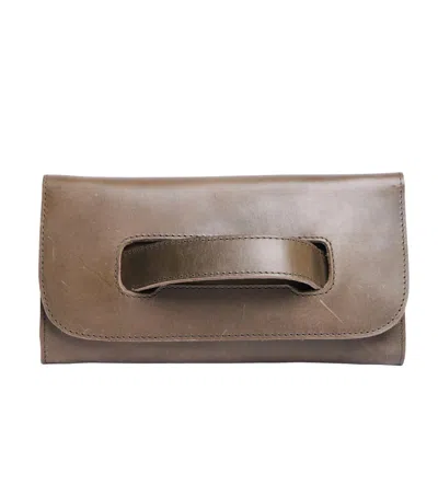 Shop Able Mare Handle Clutch In Olive In Beige