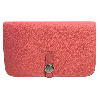 Shop Hermes Dogon Leather Wallet () In Pink