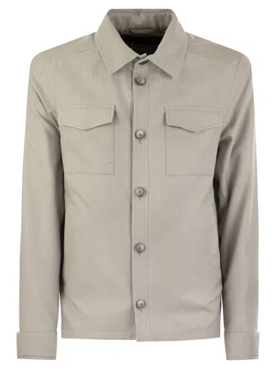 Shop Herno Rain Cotton Cashmere Shirt