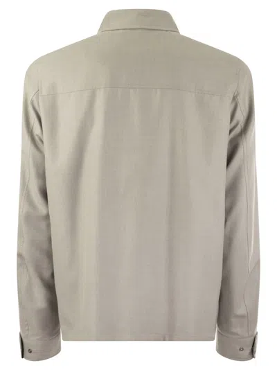 Shop Herno Rain Cotton Cashmere Shirt