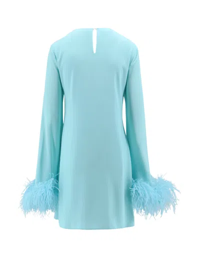 Shop Nervi Dress With Natural Feathers With Knot On The Front