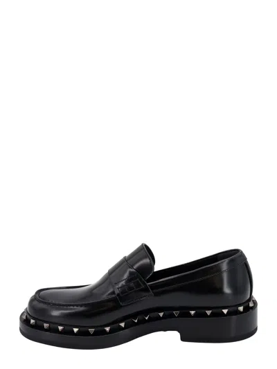 Shop Valentino Leather Loafer With Iconic Studs