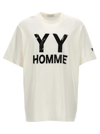 Shop Yohji Yamamoto Logo Print T-shirt White